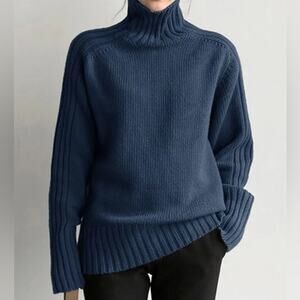 Commense Navy Blue Turtleneck Sweater